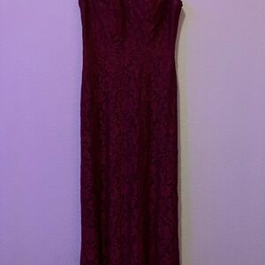 Azazie Red long Sheath Gown for Prom